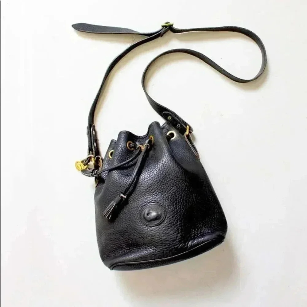 Vintage Dooney & Bourke Leather Bucket Bag 1990s